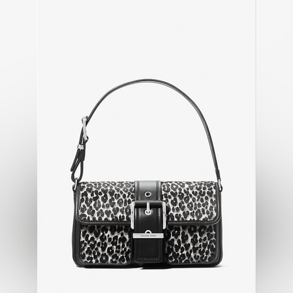 ❗️LOW START❗️Michael Kors-NWT- Colby Medium Leopard Print Calf Hair Shoulder Bag - Picture 1 of 16